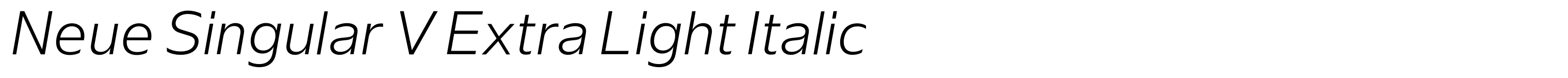 Neue Singular V Extra Light Italic